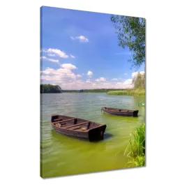 obrazy-50x70-lodki-wedkarskie-jezioro