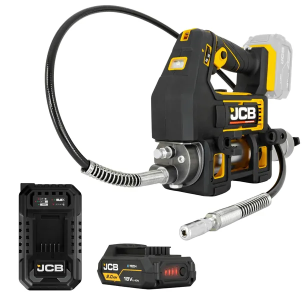 JCB Professional 18V Smarownica Akumulatorowa 700 Bar Ładowarka Bateria 2Ah