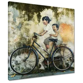 obrazy-50x50-banksy-dzieciaki-rower