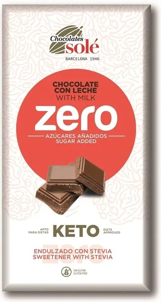 Czekolada mleczna bez dodatku cukru ze stewią KETO - tabliczka 100 g, SOLE