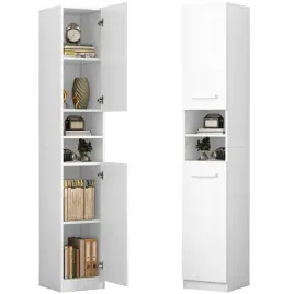 regal-szafka-biala-nowoczesna-stojaca-slupek-wysoki-loft-2-drzwi-180-cm