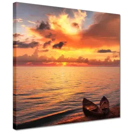 obrazy-30x30-lodzie-o-zachodzie-zachod-slonca-na-morzem-widok
