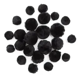pompony-akrylowe-mix-czarne-24szt