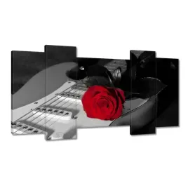 obrazy-120x65-gitara-elektryczna-z-roza