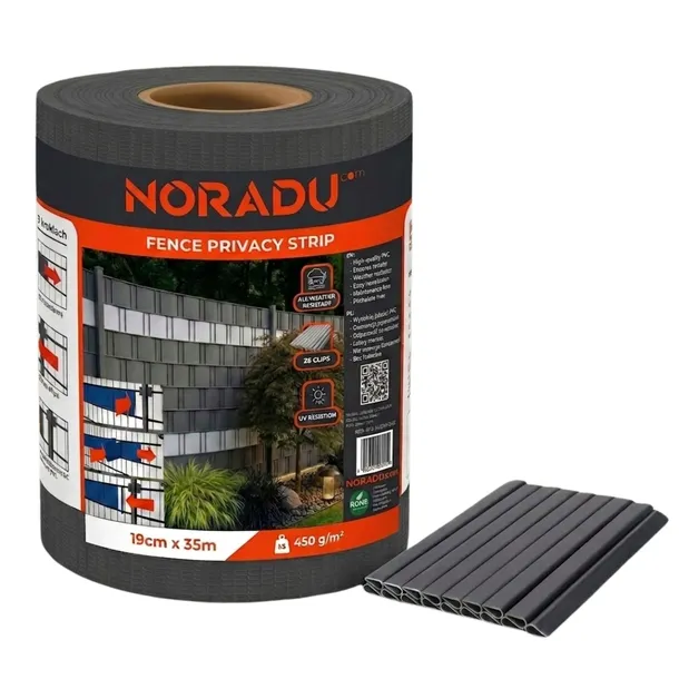 TAŚMA OGRODZENIOWA ANTRACYT 19x35m OSŁONA NA OGRODZENIA PANELOWE PŁOT +UV
