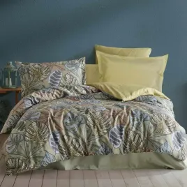 posciel-satynowa-220x200-greta-zielona-zolta-liscie-luxury-premium