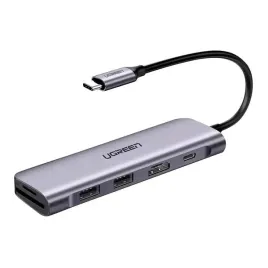 ugreen-hub-adapter-6w1-usb-c-do-komputerow-2x-usb-3-0-hdmi-sd-microsd-100w