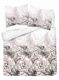 posciel-satynowa-220x200-biala-tropikalne-liscie-rozowe-home-elegance