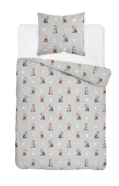 posciel-swiateczna-bawelniana-160x200-szara-w-koty-w-czapkach-mikolaja