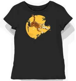 koszulka-damska-czarna-z-motywem-skaczacego-bengalskiego-kota-w-sloncu-xxl
