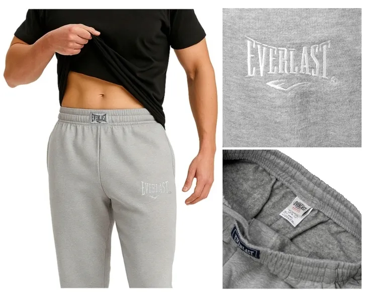 EVERLAST spodnie dresowe bawełniane r. L szare