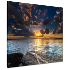 obrazy-40x40-skaly-morze-zachod-slonca