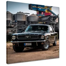obrazy-40x40-czarny-ford-mustang-auto