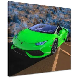 obrazy-40x40-zielony-samochod-sportowy