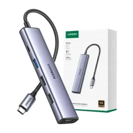 ugreen-adapter-rozdzielacz-hub-usb-c-5w1-5x-usb-hdmi-4k-pd-100w-kabel-20cm