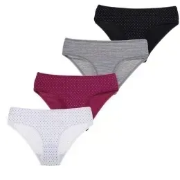 4-x-figi-bawelniane-95percent-damskie-majtki-bikini-moraj-kropeczki-paski-r-m