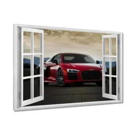 obrazy-90x60-czerwone-audi-samochod