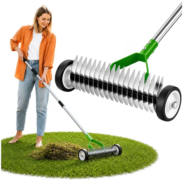 AERATOR AREATOR WERTYKULATOR RĘCZNY DO TRAWY TRAWNIKA WALCOWY OBROTOWY