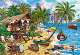 puzzle-1000-ukladanka-krajobraz-morze-plaza-miasto-palmy-wakacje-9-castor
