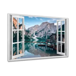 obrazy-120x80-gorskie-jezioro-i-domek