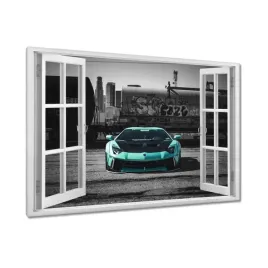 obrazy-120x80-turkusowe-lamborghini