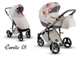lonex-carello-wozek-dzieciecy-2w1-bezowy-wzor-kwiaty-01-polski
