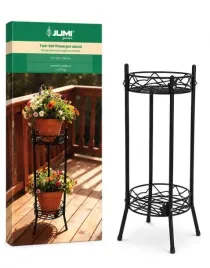 jumi-dwupoziomowy-metalowy-stojak-na-donice-2-x-max-10kg-73x28x28cm-czarny