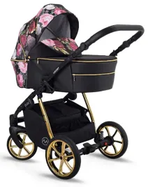 lonex-pax-rose-wozek-dzieciecy-4w1-w-roze-zlota-rama-sliczny-fotelik-i-baza
