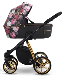 wozek-dzieciecy-dla-dziewczynki-czarny-w-kwiaty-4w1-lonex-pax-rose