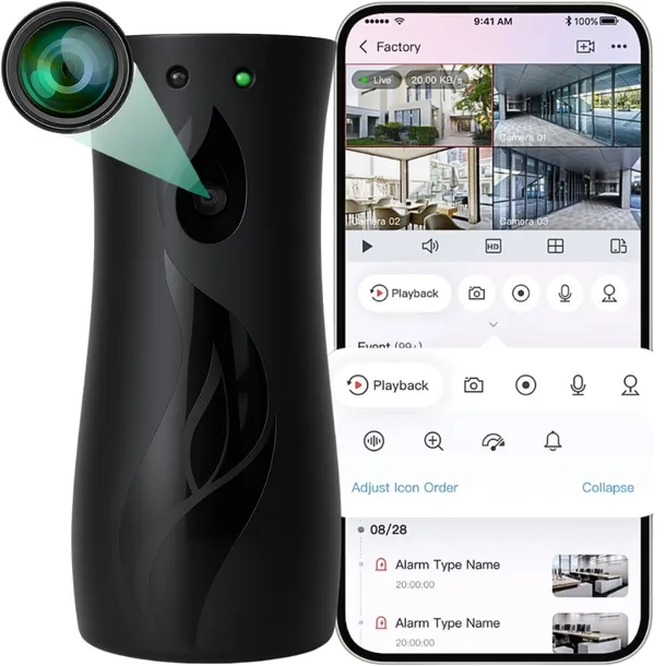 MINI KAMERA WIFI SZPIEGOWSKA W ODŚWIEŻACZU CZUJNIK RUCH PODGLĄD NA TELEFON