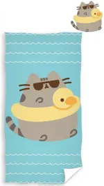 recznik-70x140-bawelniany-kapielowy-kot-pusheen-z-kaczka-lazienkowy-kotek