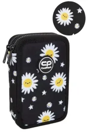 piornik-coolpack-dwukomorowy-wyposazony-czarny-biale-stokrotki-daisy