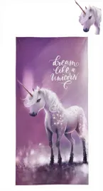 recznik-70x140-kapielowy-jednorozec-magiczny-rog-fioletowy-plazowy-bawelna