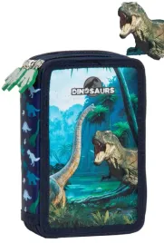 piornik-szkolny-trzykomorowy-w-pelni-wyposazony-dinozaury-trex-szkolny