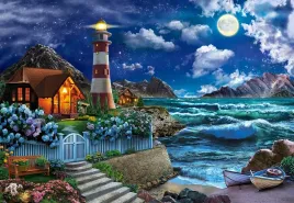 puzzle-1000-ukladanka-widok-latarnia-morska-wybrzeze-morze-noc-9-castor