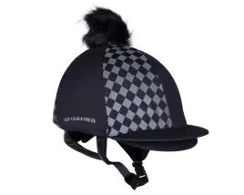 czapeczka-na-kask-toczek-jezdziecki-qhp-omaha-czarna-szara
