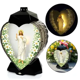 znicz-serce-jezus-z-liliami-czarny-ciemny-duzy-znicz-nagrobny-led