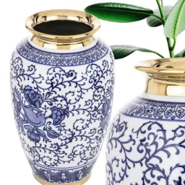 wazon-ceramiczny-bialy-niebieski-zloty-26-cm