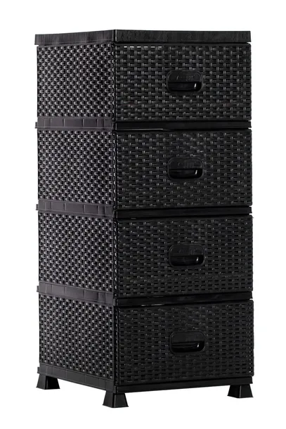 Komoda szafka K9467 czarna regał rattan łazienka