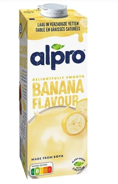 ALPRO NAPÓJ SOJOWY O SMAKU BANANOWYM Z WAPNIEM I WITAMINAMI B2 B12 UHT 1L
