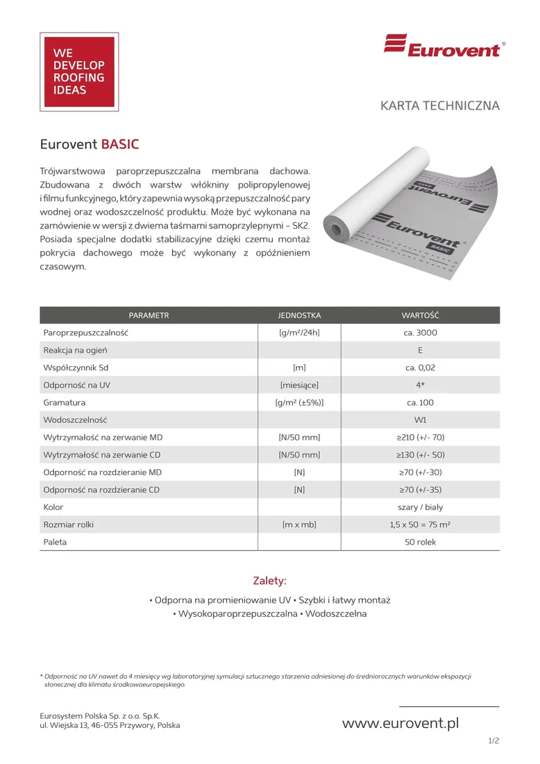 eurovent-membrana-dachowa-basic-100-g-m2-75m2-stan-nowy