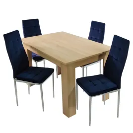 stol-modern-120-sonoma-i-4-krzesla-monako-velvet-granatowe
