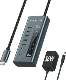 pulwtop-hub-usb-c-10-gbps-usb-typu-c-do-laptopa-z-7-portami-usb-c-3-1-gen2