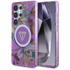 etui-guess-glitter-flowers-triangle-buttons-magsafe-do-samsung-galaxy-s25-u