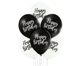 balony-urodzinowe-belbal-happy-birthday-bialo-czarne-30-cm-6-szt