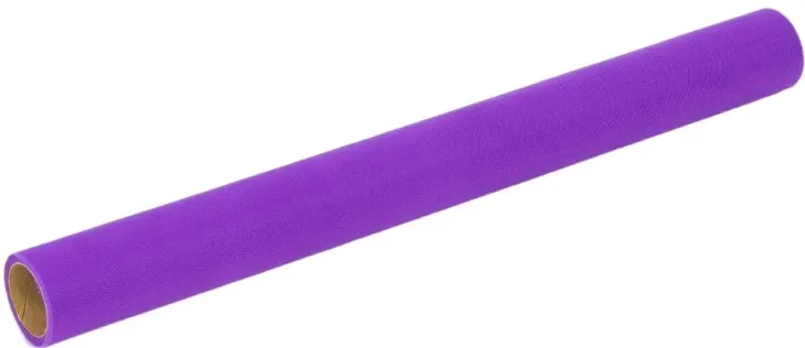 FIOLETOWY TIUL DEKORACYJNY 50 CM NA ROLCE 9,1m DEKORACJA NA STÓŁ ŚLUB PARTY