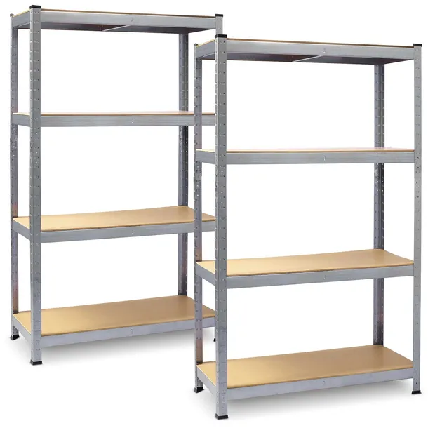 ZESTAW 2x REGAŁ MAGAZYNOWY METALOWY 2w1 GARAŻOWY PLONOS 150x75x30cm