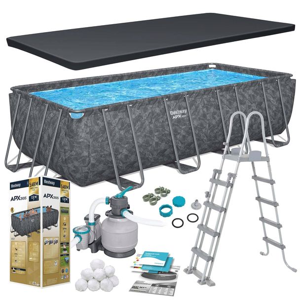 BASEN STELAŻOWY OGRODOWY CAŁOROCZNY 549x274x132cm APX ZESTAW 11w1 BESTWAY