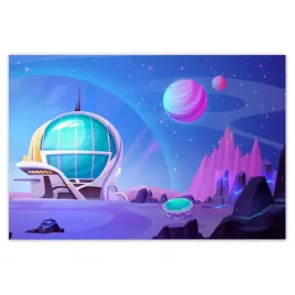 plakaty-60x40-kosmiczne-miasto-na-obcej-planecie