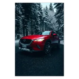 plakaty-40x60-czerwona-mazda-samochod
